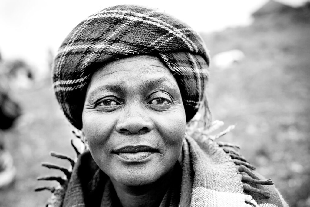 Black and white portrait of an amaXhosa African woman