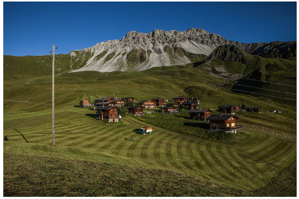 Landscape photo of the view of Medergen - historical Alpen village in Switzerland