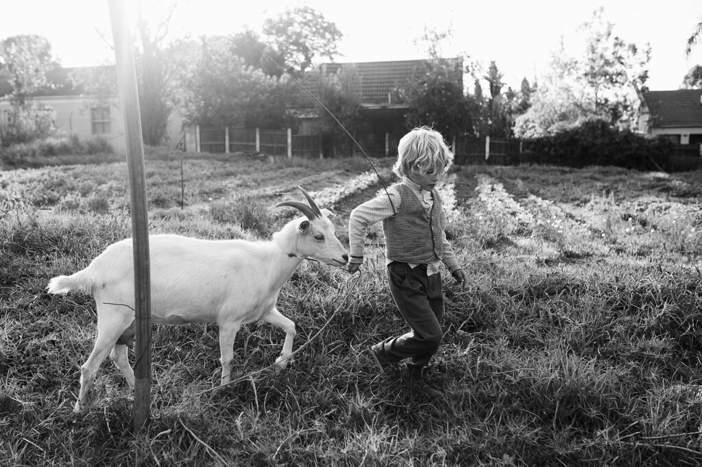 A boy and a goat