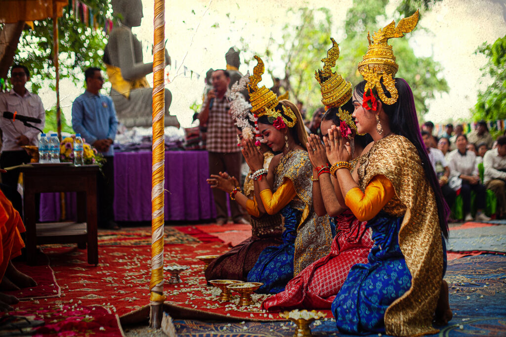 Hindu dancers at Phnom Schnork Cambodia