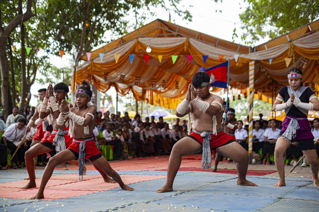 Khmer Martial Arts at Phnom Schnork caves Kampot Cambodia